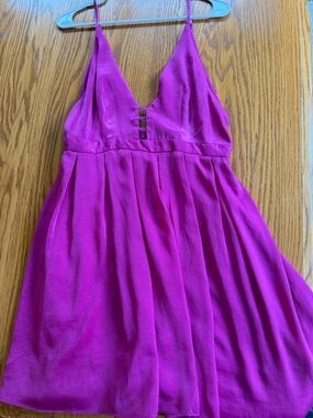 Free People Bright Fuchsia Spaghetti-Strap Dress